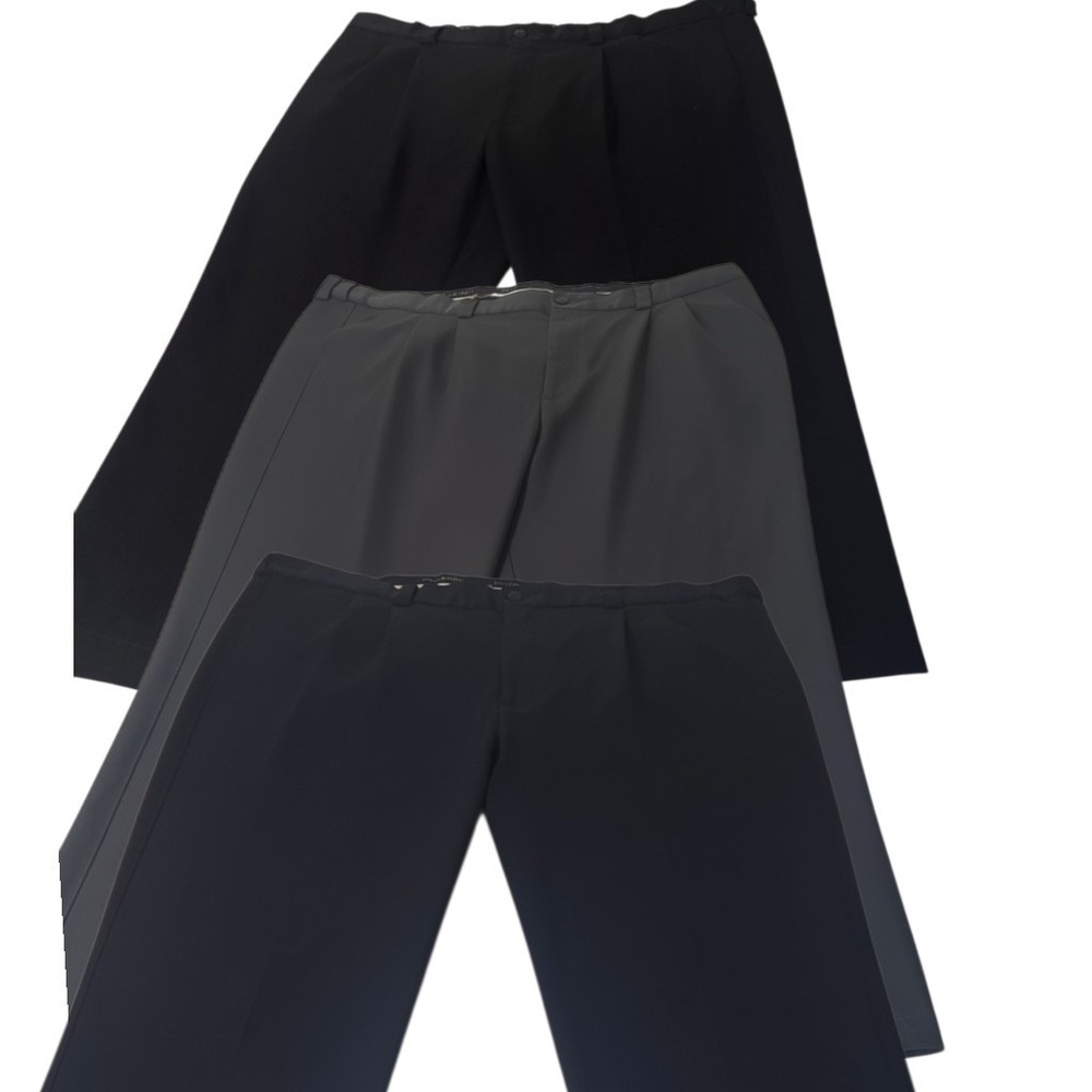 Oak Hill Dress Pants LOT‎ OF 3 Men 48x28 Black Gray Navy Pleated Front